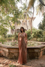 Golden Mogra Drape Saree
