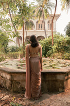 Golden Mogra Drape Saree