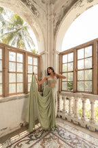 Sage Green Corset Saree