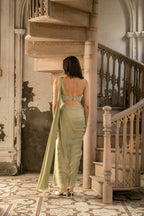 Olive Blossom Saree Gown