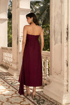Wine Dhalia Sheath Gown
