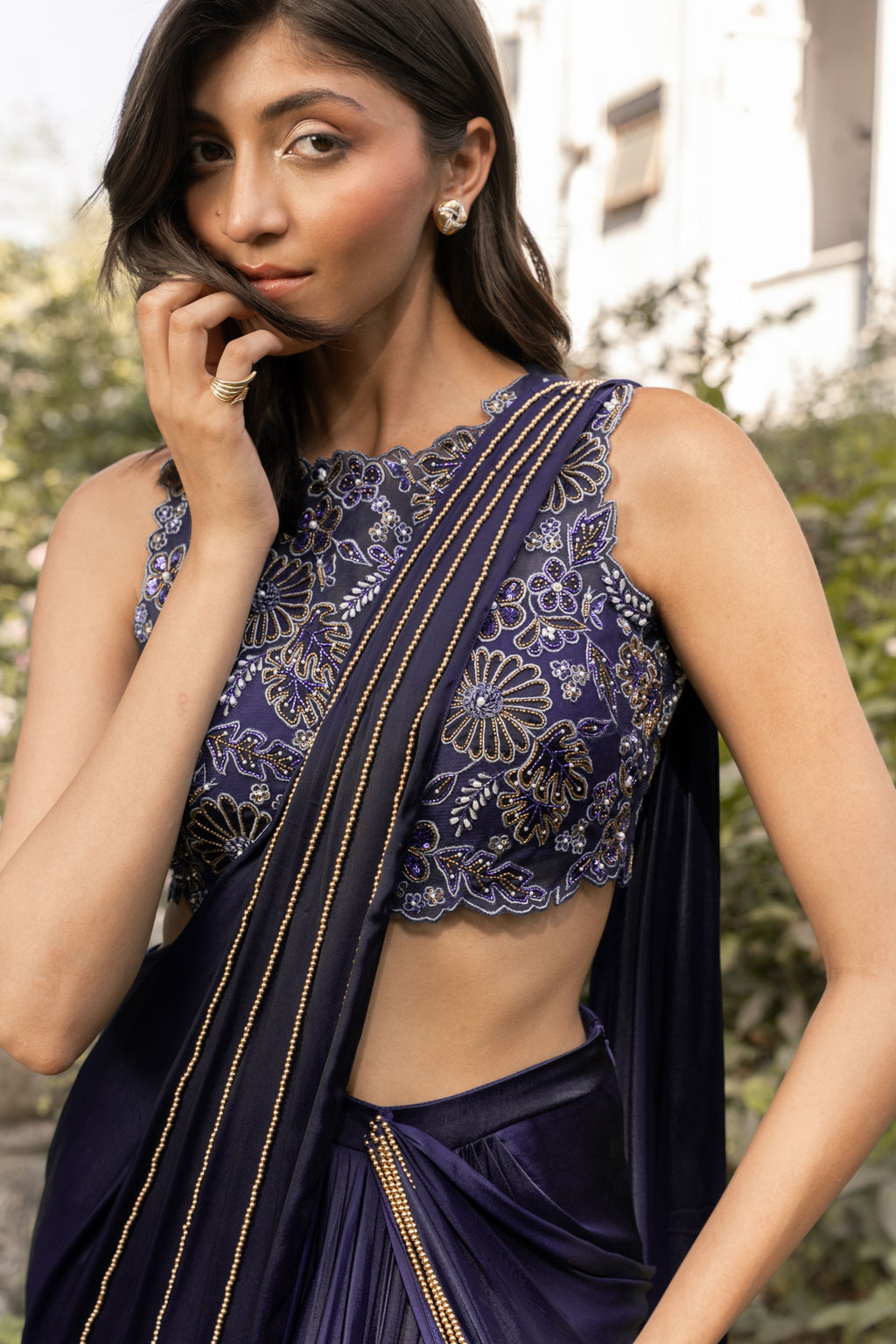 Blue Magic Drape Saree