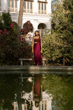 Wine Orchid Saree Gown