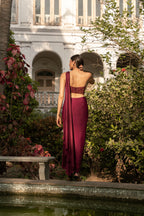 Wine Orchid Saree Gown