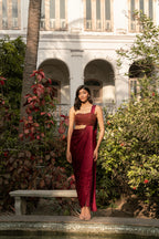 Wine Orchid Saree Gown