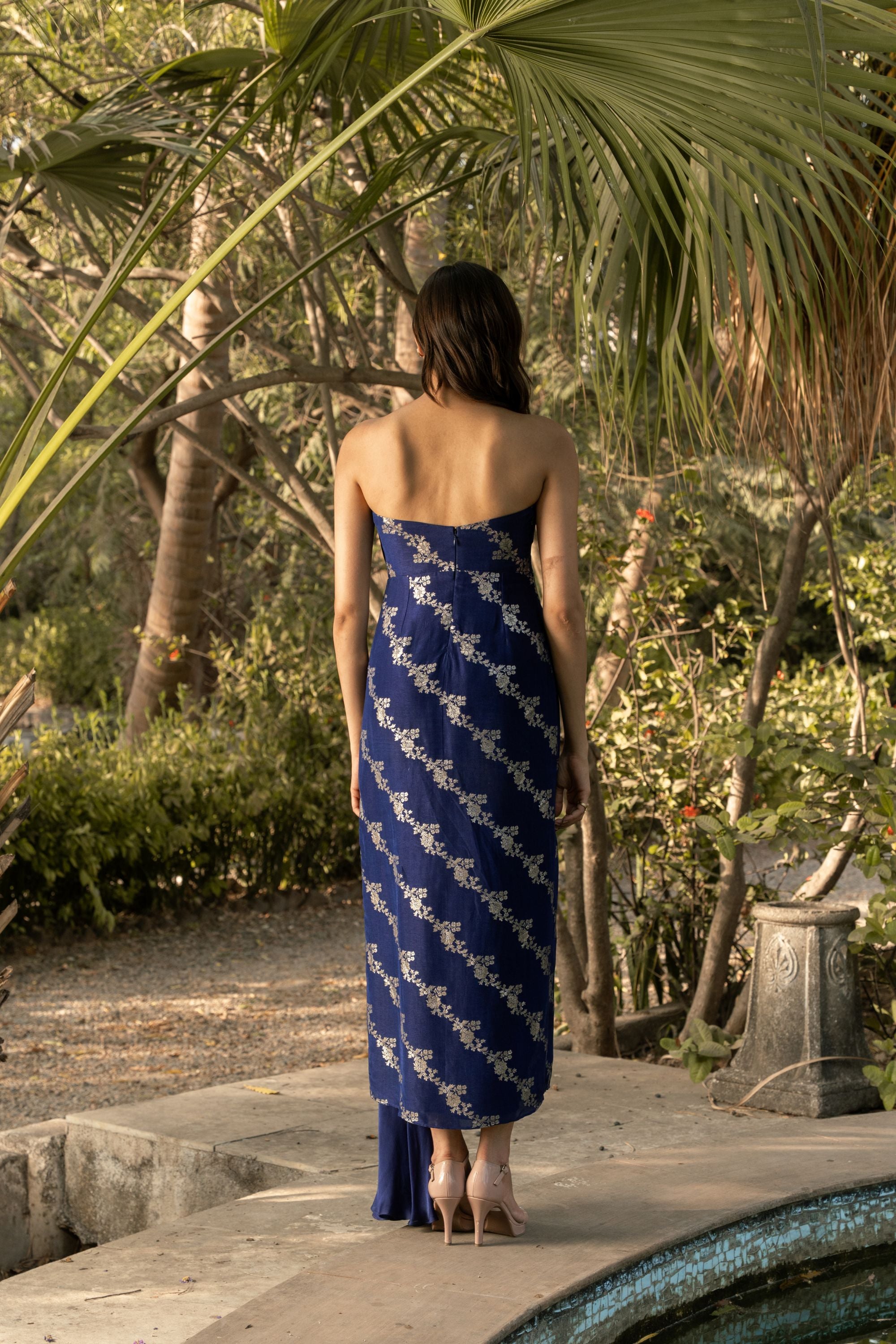 Midnight Anemone Sheath Gown