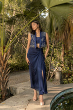 Midnight Palm Skirt Set