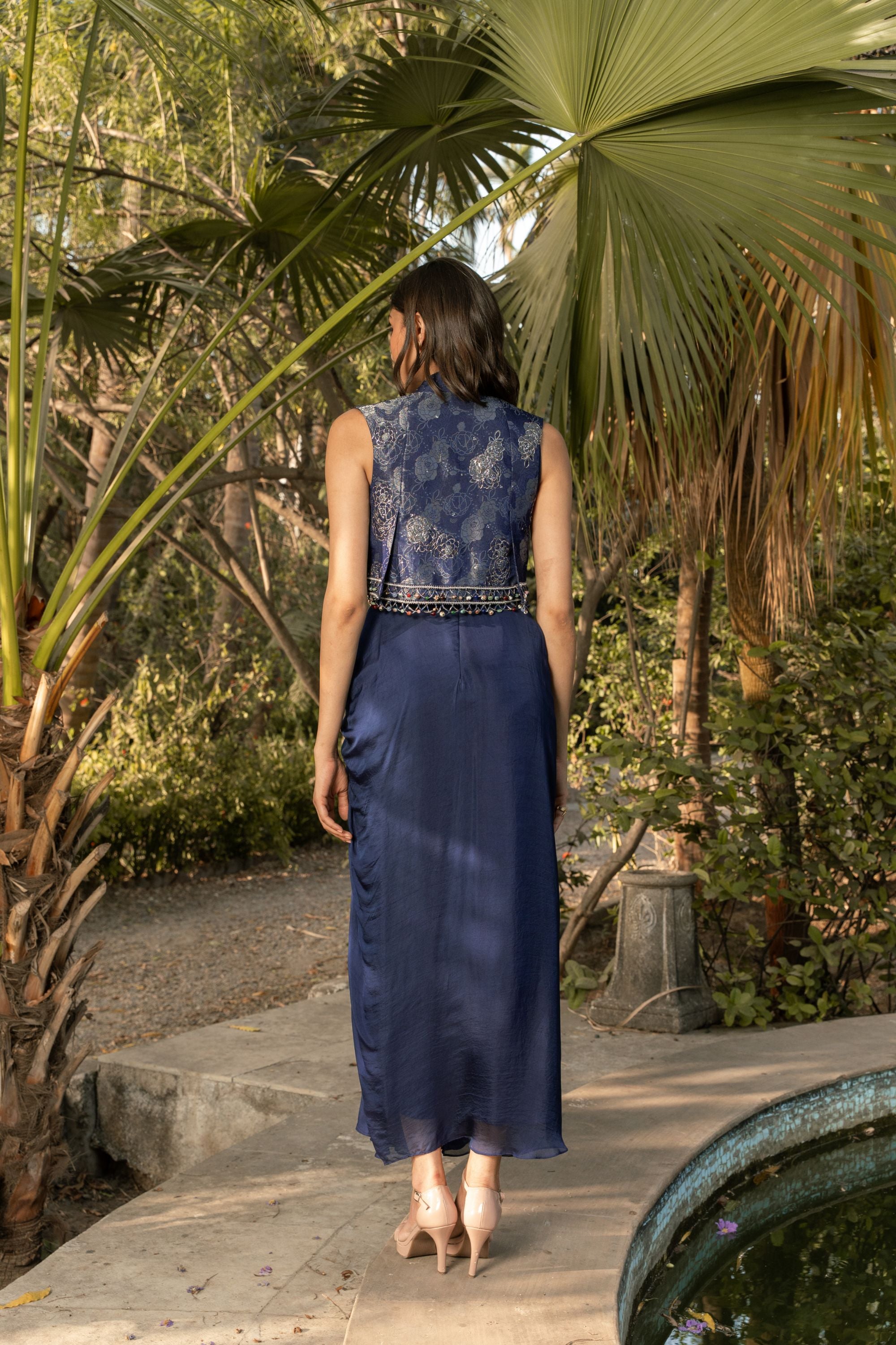 Midnight Palm Skirt Set