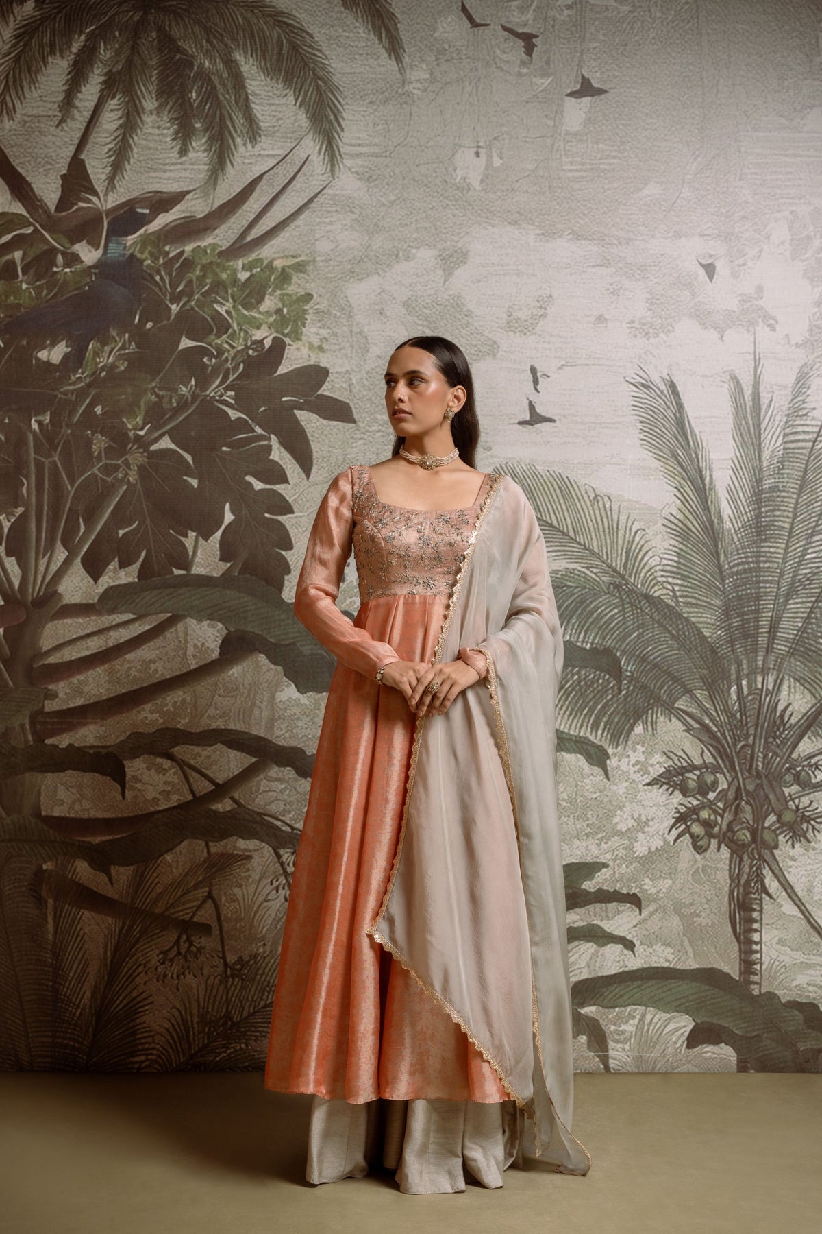 Fat Inaaya Shop Inaaya Banarasi Tissue Anarkali Set | Parshya