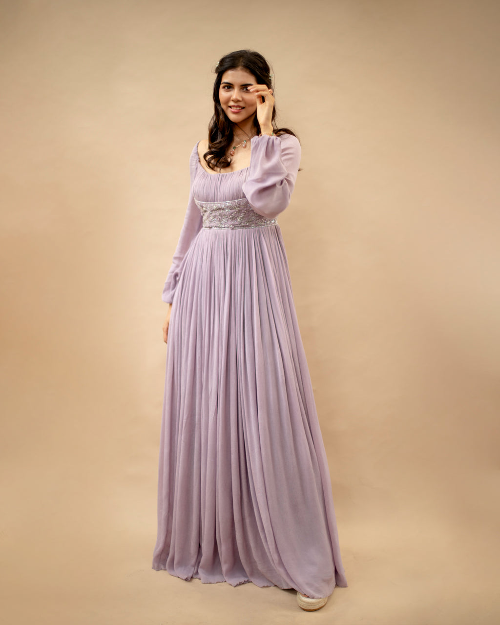 Kalyani Priyadarshini in Lilac gown