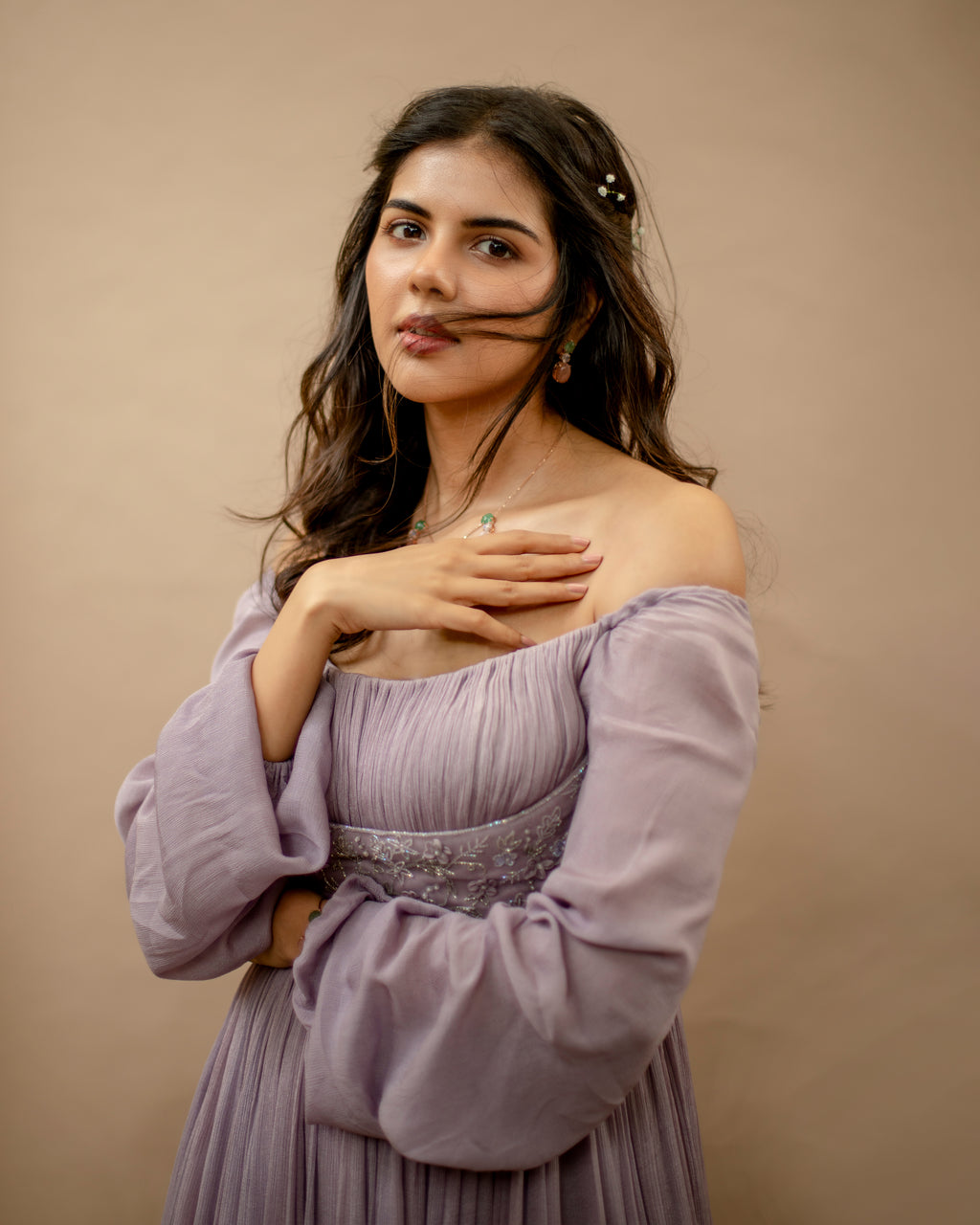 Kalyani Priyadarshini in Lilac gown