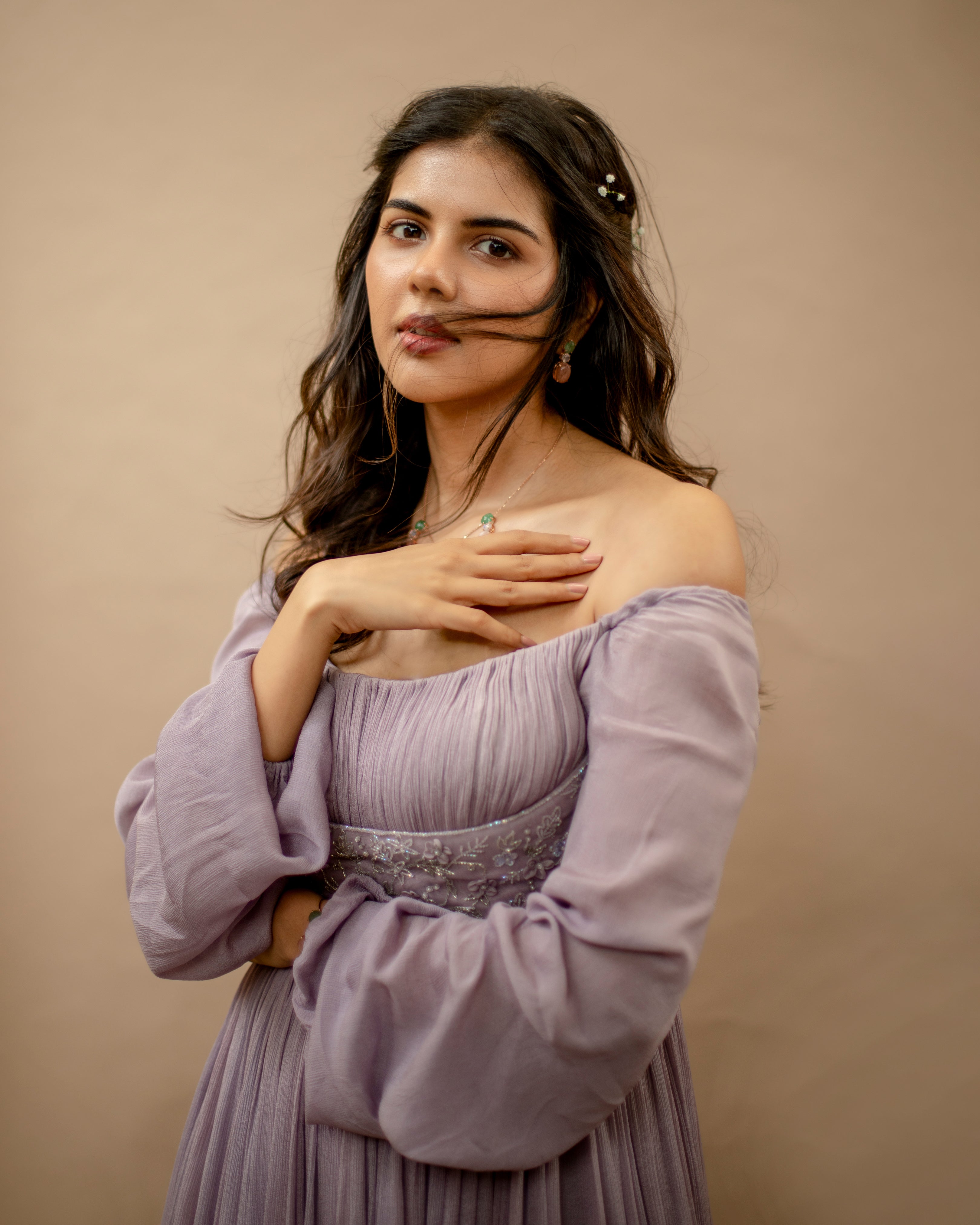 Kalyani Priyadarshini in Lilac gown