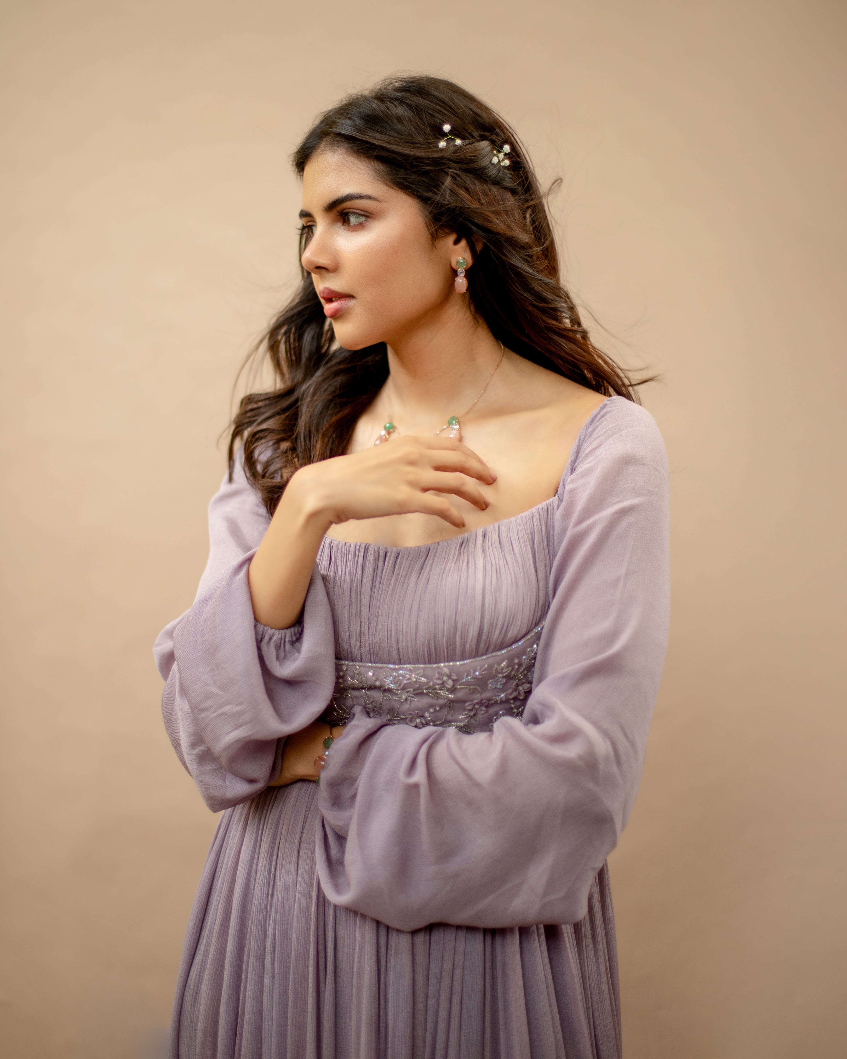 Kalyani Priyadarshini in Lilac gown