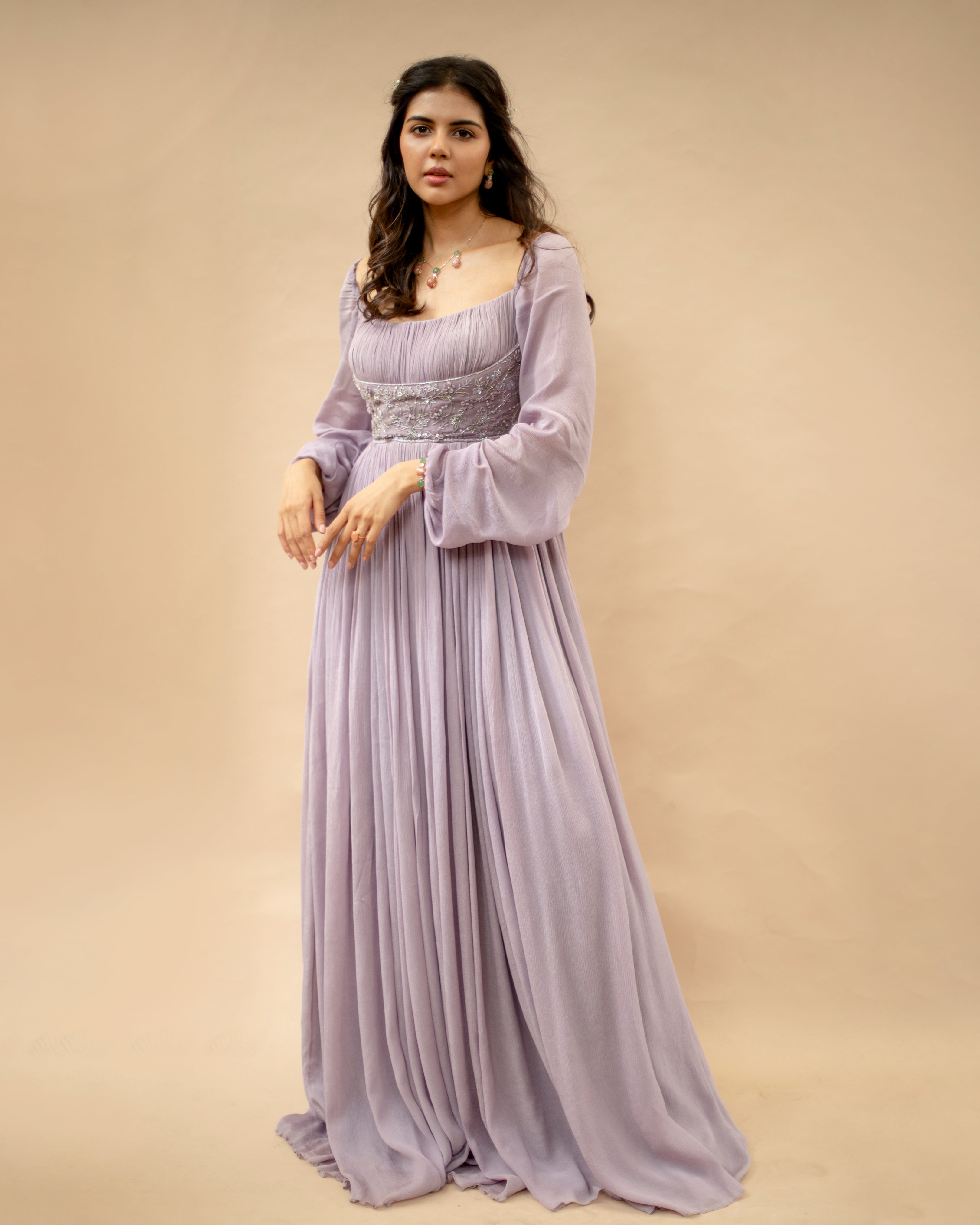 Kalyani Priyadarshini in Lilac gown
