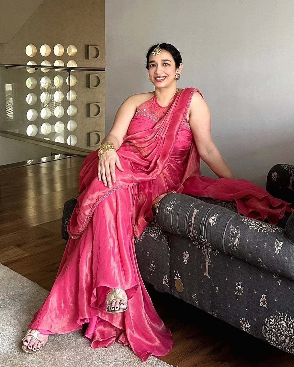 Lapetit Chef in Candy Pink Shine Draped Saree