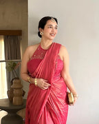 Lapetit Chef in Candy Pink Shine Draped Saree