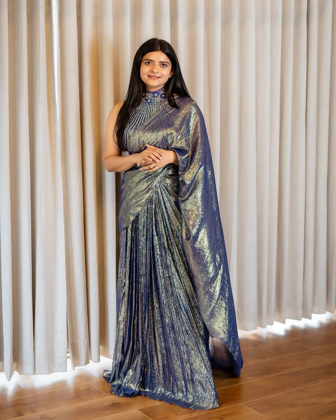 Lipsa Savani in Starry Night Saree Set