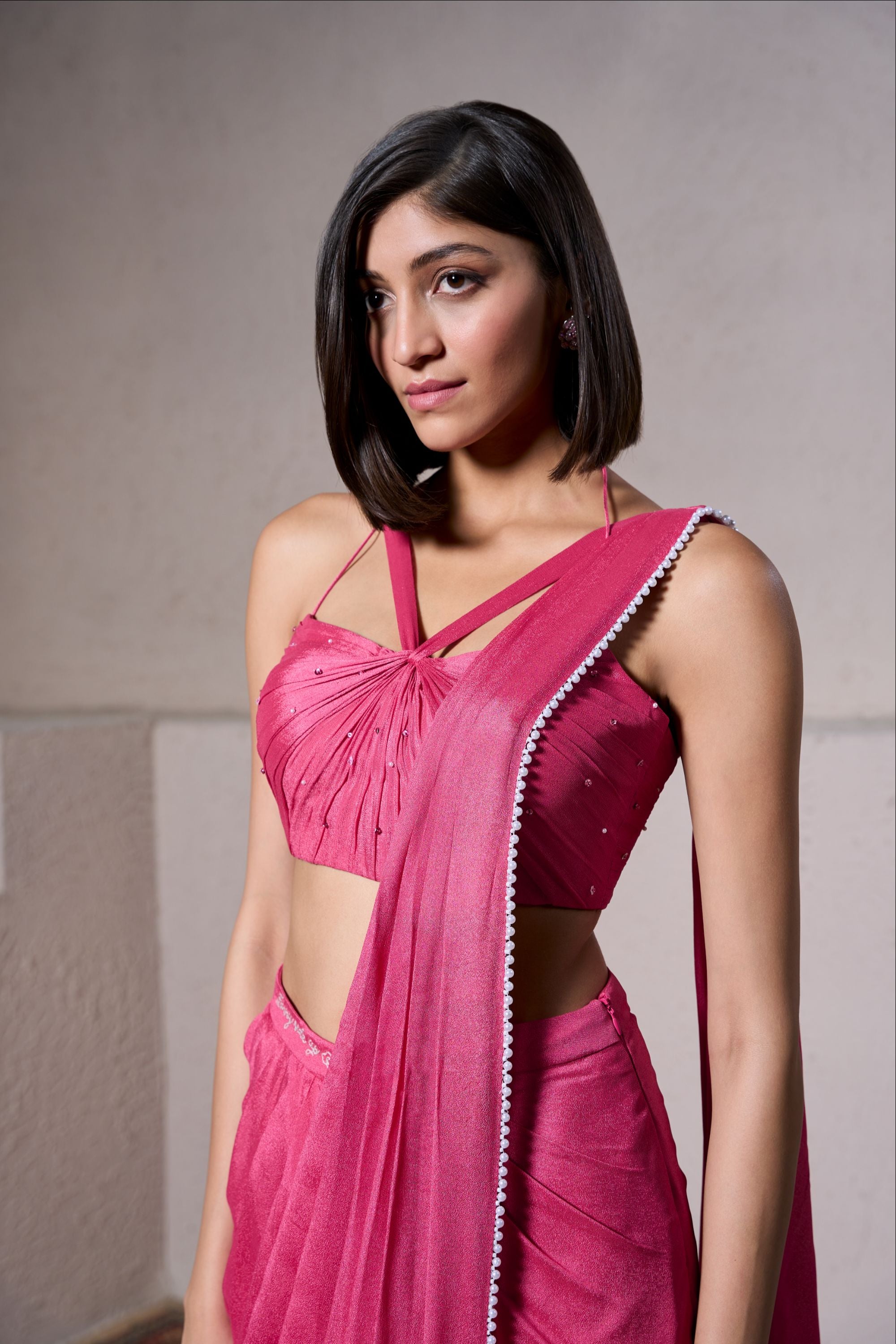 Candy Pink Draped Saree