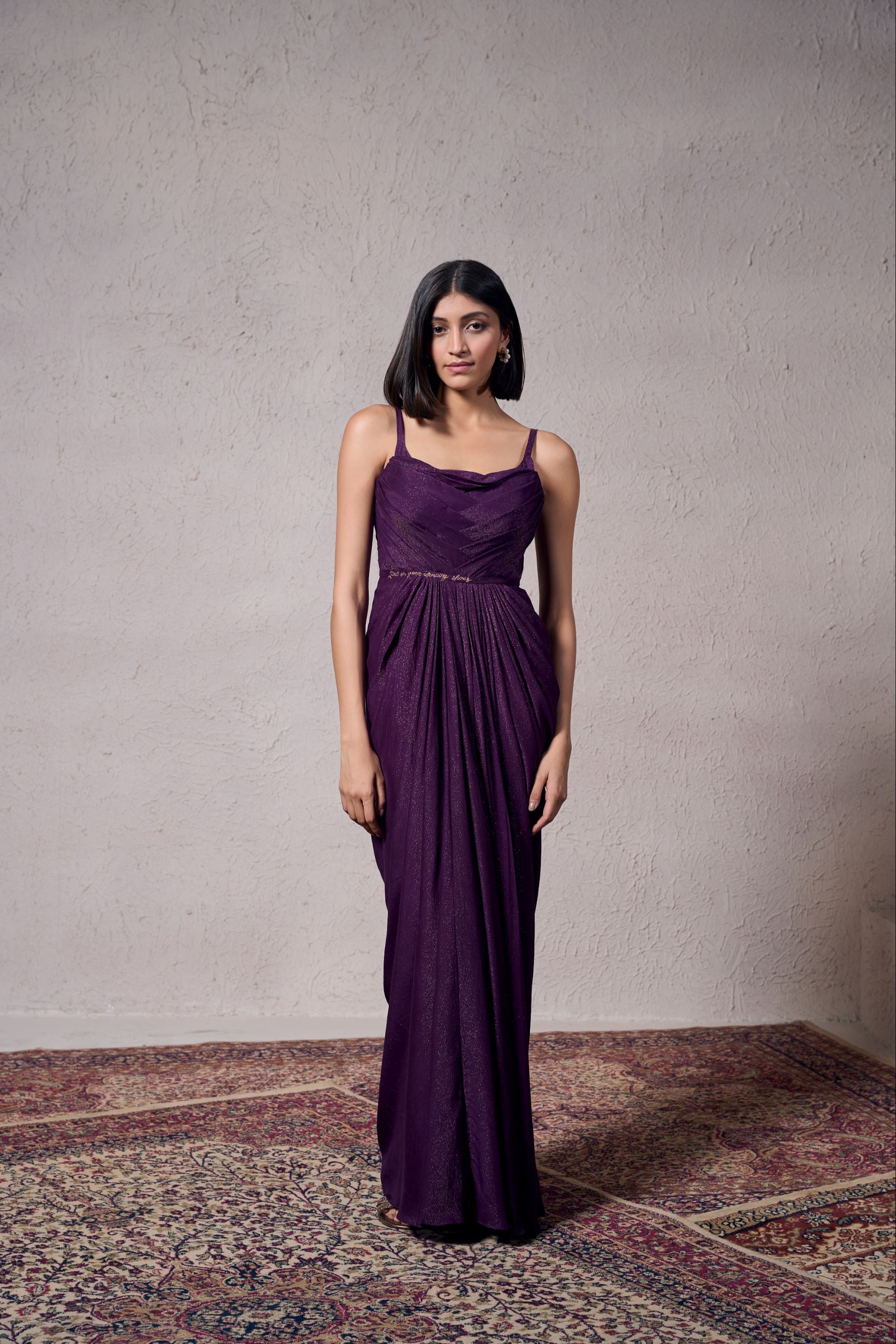 Cadbury Gold Draped Gown