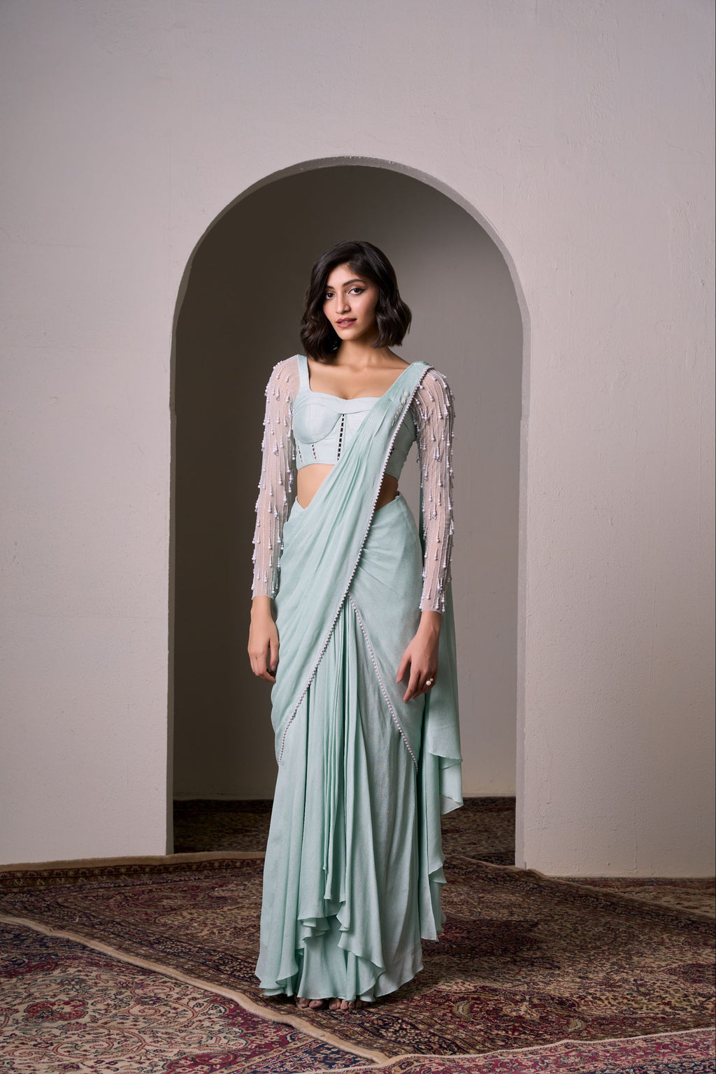 Jade Draped Saree