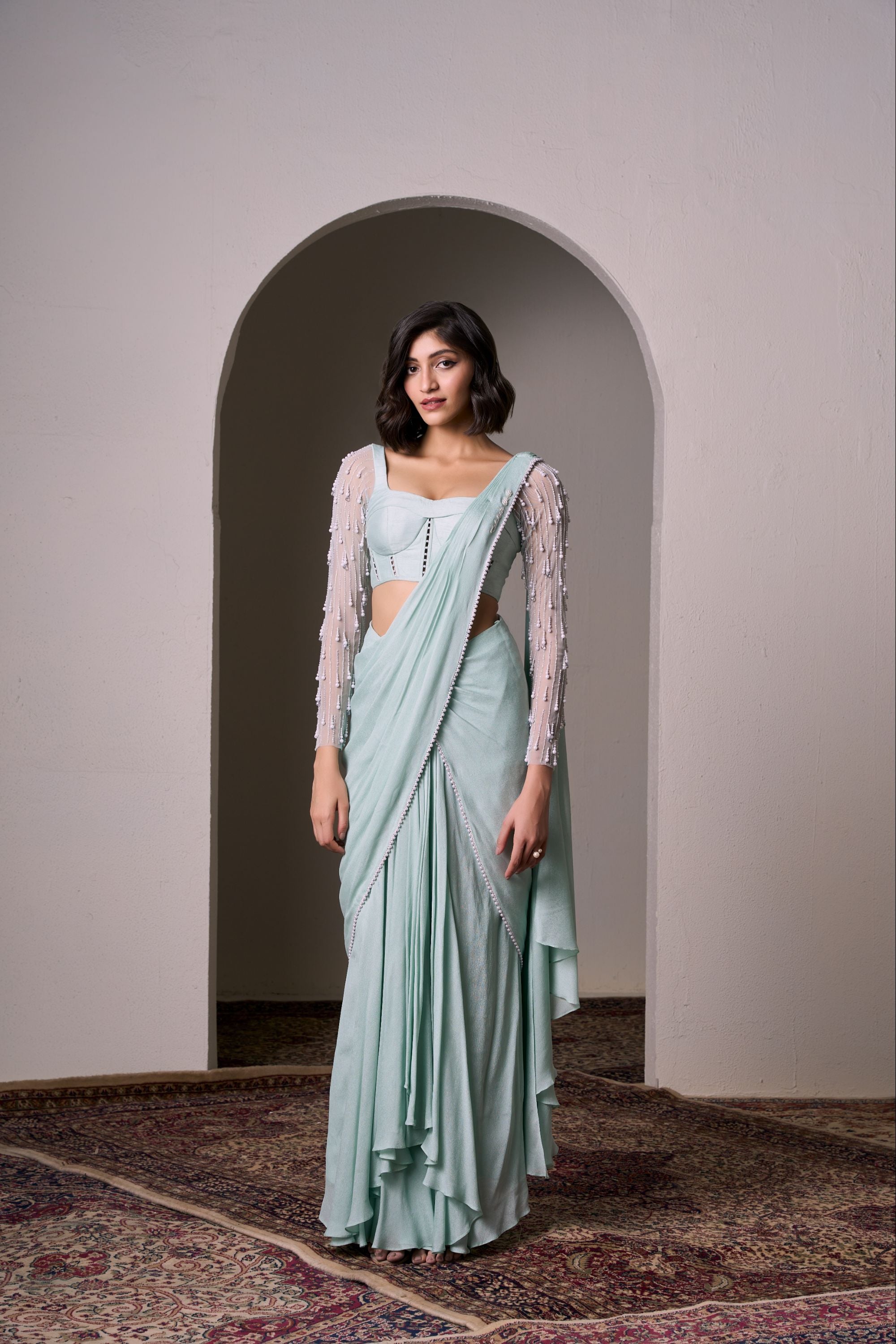 Jade Draped Saree