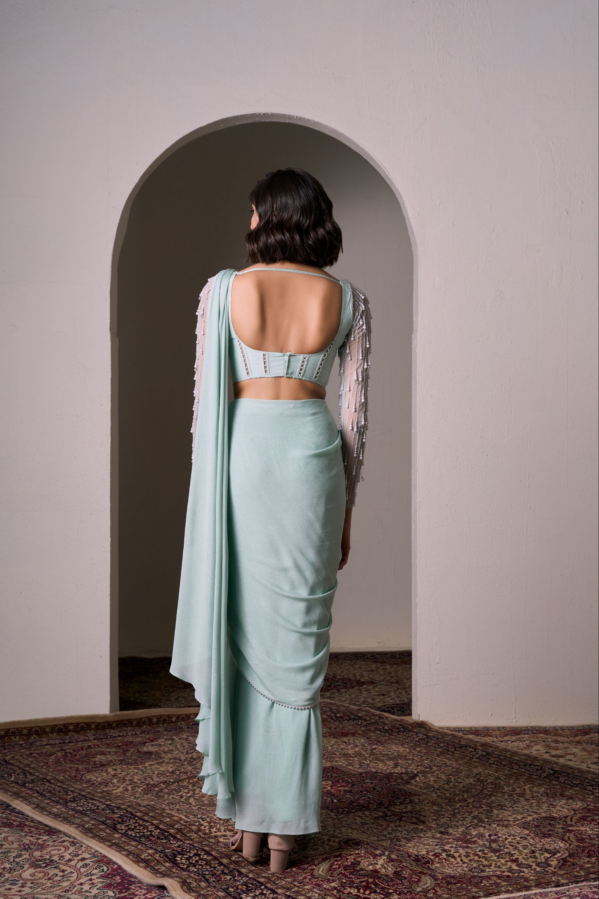 Jade Draped Saree