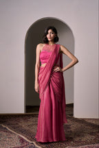 Lapetit Chef in Candy Pink Shine Draped Saree