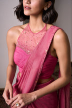 Lapetit Chef in Candy Pink Shine Draped Saree