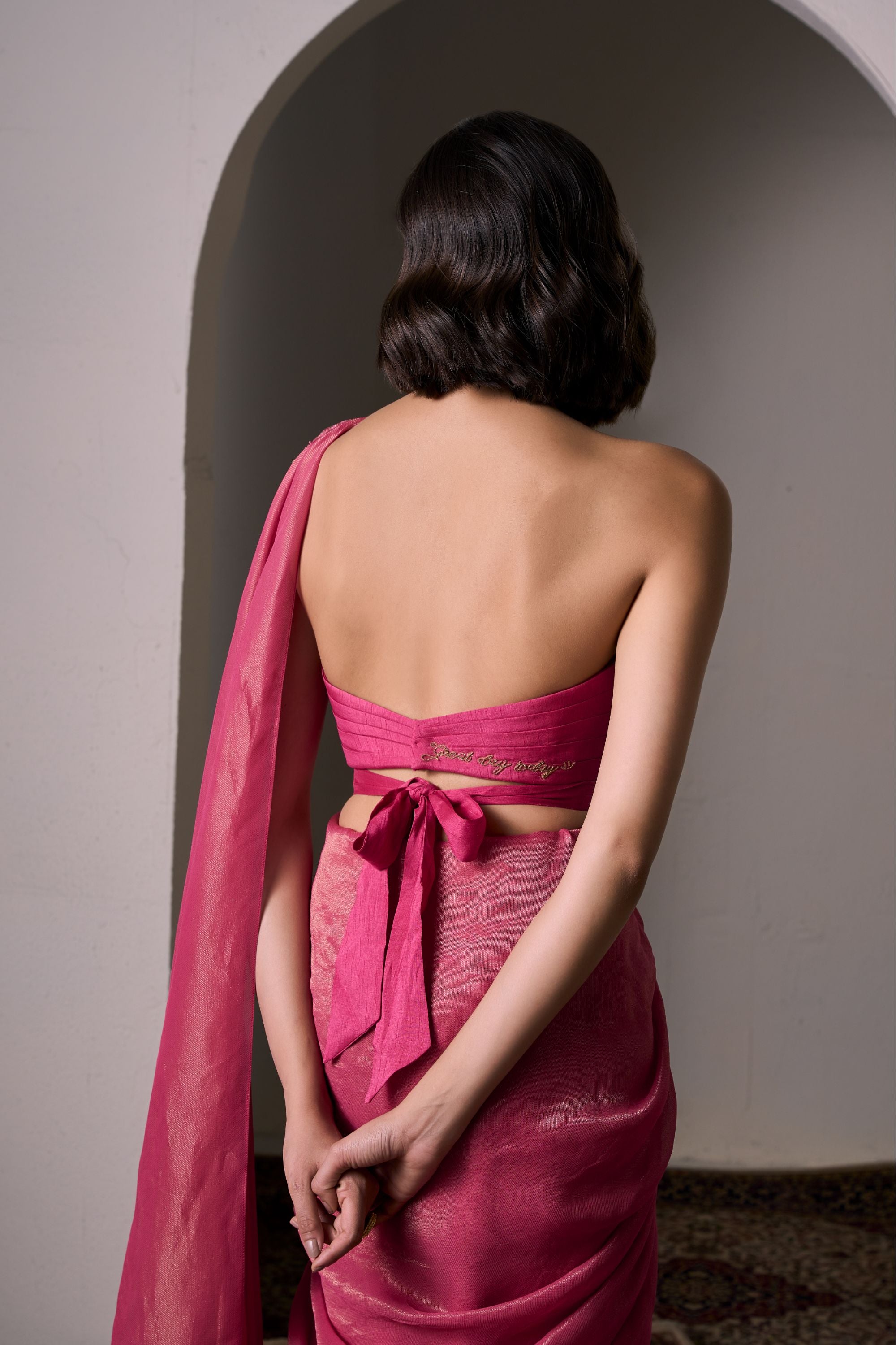 Candy Pink Shine Draped Saree