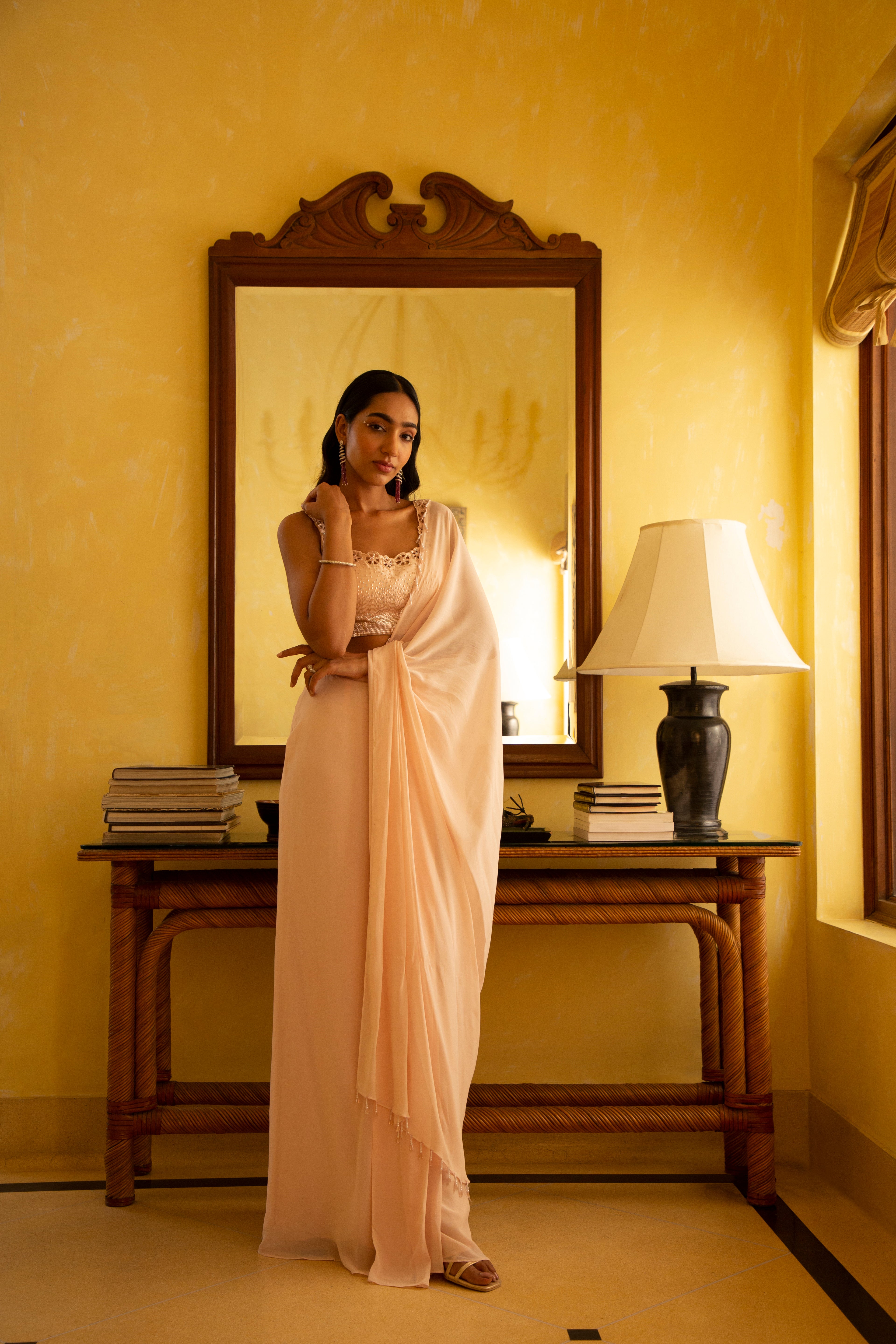 Daffodil pre draped saree