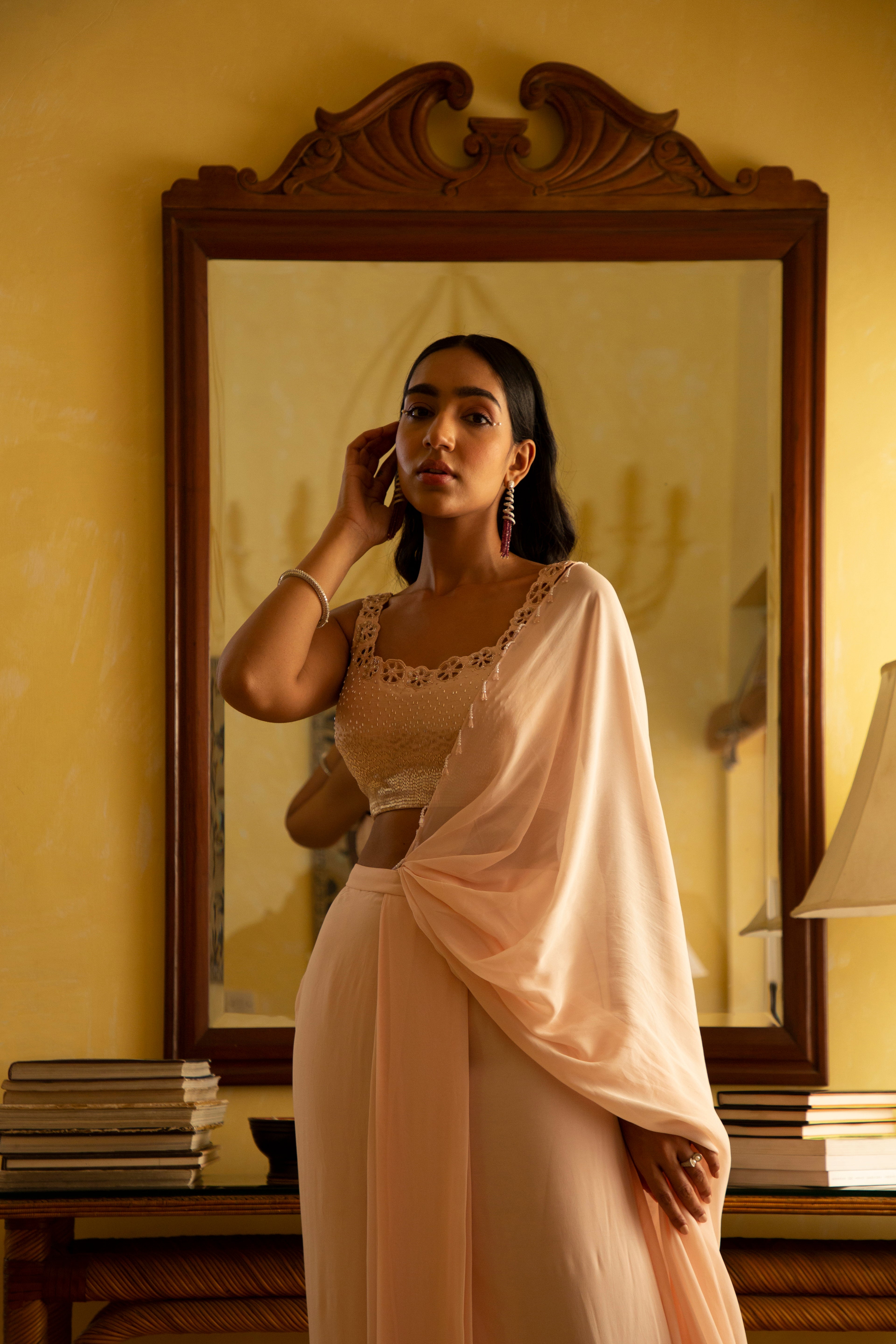 Daffodil pre draped saree