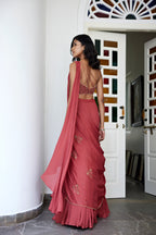 Ruby Draped Saree Set
