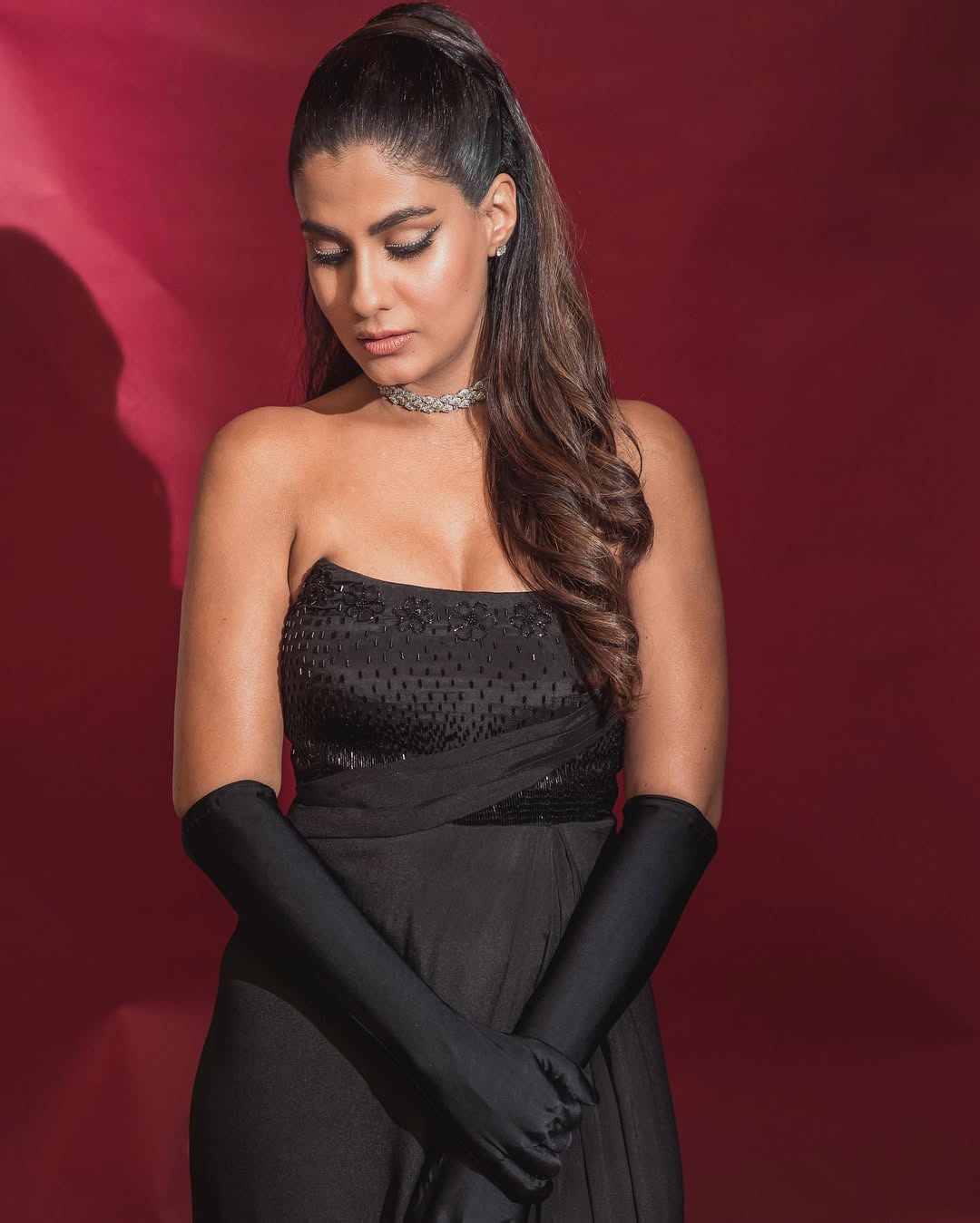 Shreya Dhan in Orchid Noir gown