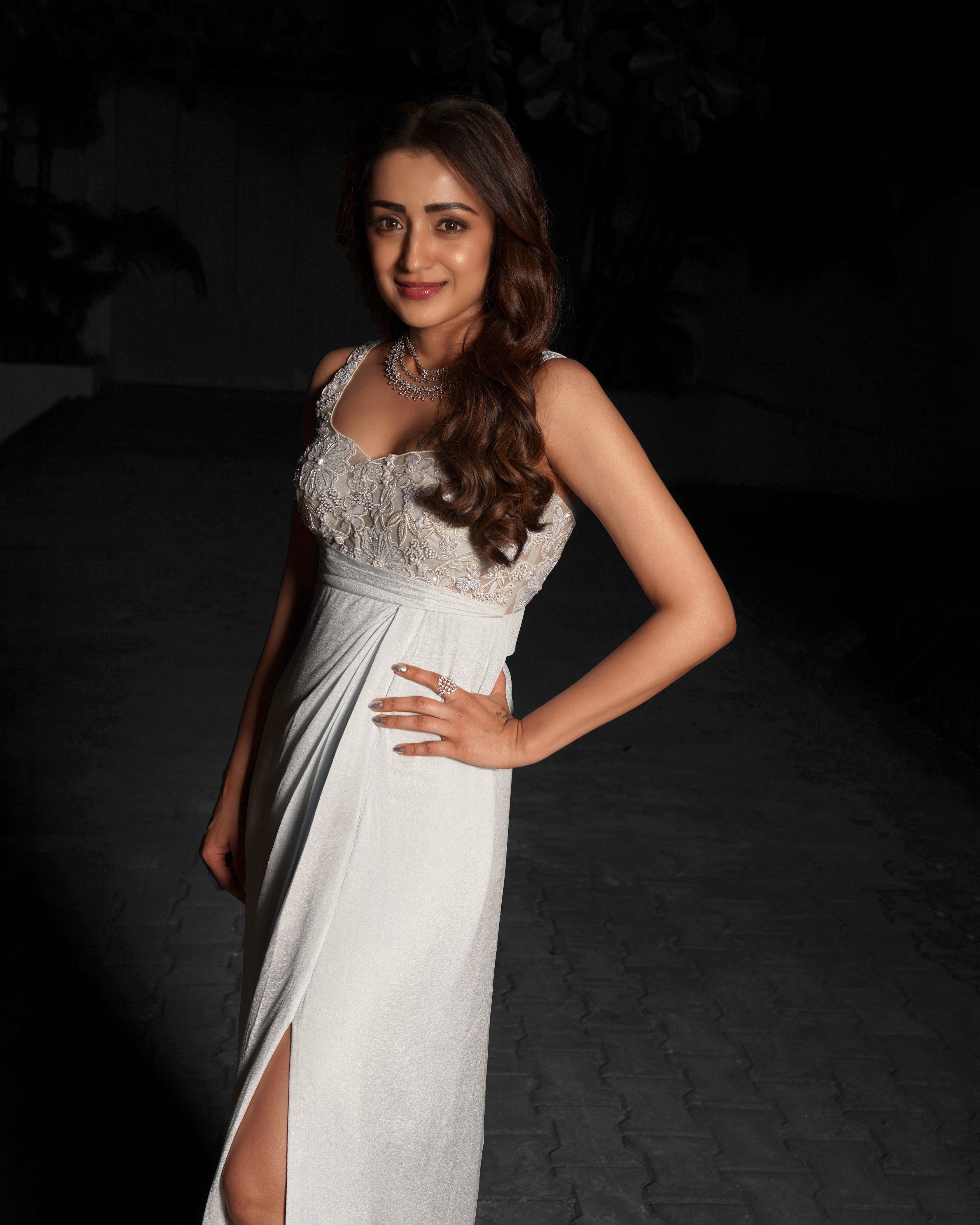 Trisha Krishnan in Anna Emebellished Gown