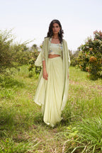 Shamita Shetty in Olivine Skirt Set