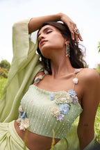 Shamita Shetty in Olivine Skirt Set